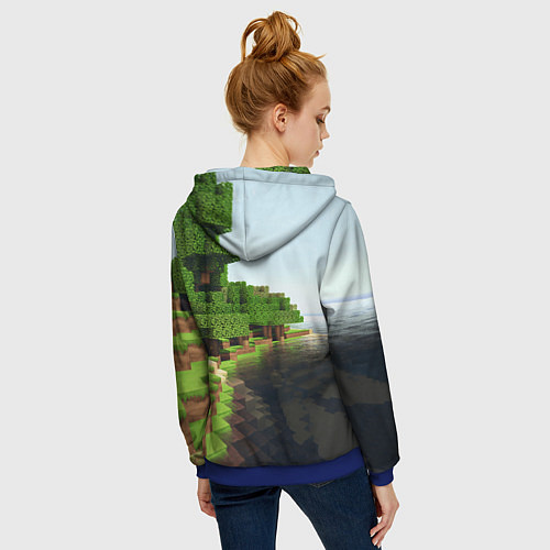 Женская толстовка на молнии Minecraft / 3D-Синий – фото 4