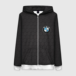 Толстовка на молнии женская BMW, цвет: 3D-белый