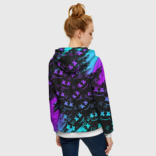 Женская толстовка на молнии FORTNITE x MARSHMELLO / 3D-Белый – фото 4