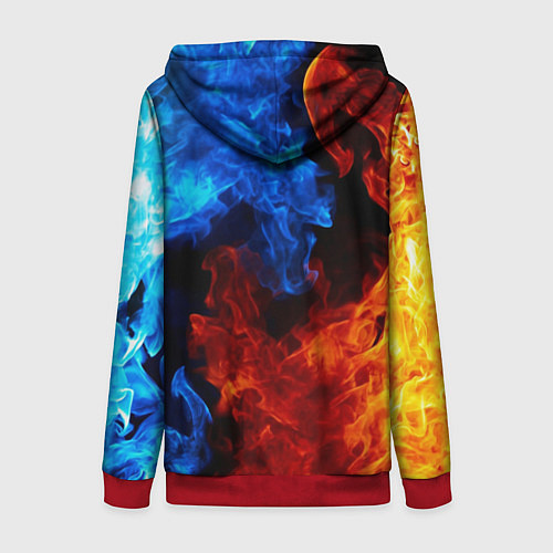 Женская толстовка на молнии HONDA / 3D-Красный – фото 2