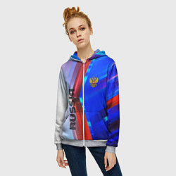 Толстовка на молнии женская RUSSIA SPORT, цвет: 3D-меланж — фото 2