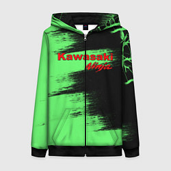 Толстовка на молнии женская Kawasaki, цвет: 3D-черный