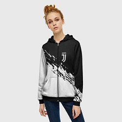 Толстовка на молнии женская JUVENTUS, цвет: 3D-черный — фото 2