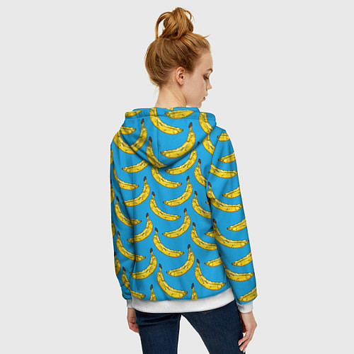 Женская толстовка на молнии Go Bananas / 3D-Белый – фото 4