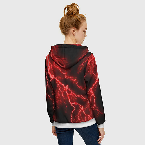 Женская толстовка на молнии TOYOTA / 3D-Белый – фото 4