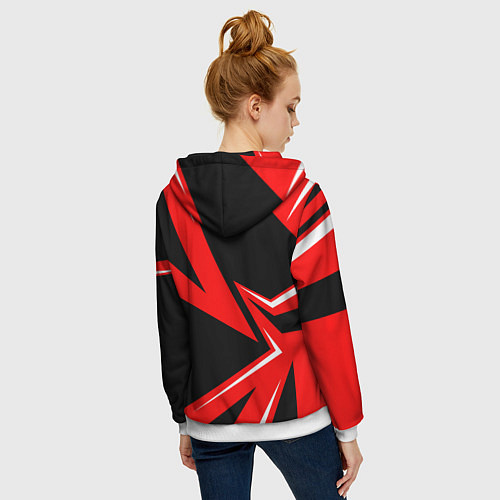 Женская толстовка на молнии Mitsubishi ФОРМА / 3D-Белый – фото 4