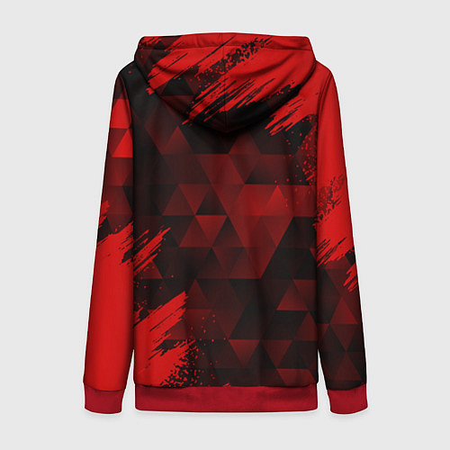 Женская толстовка на молнии PORSCHE / 3D-Красный – фото 2