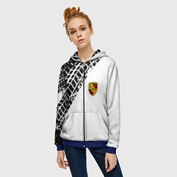 Толстовка на молнии женская PORSCHE, цвет: 3D-синий — фото 2