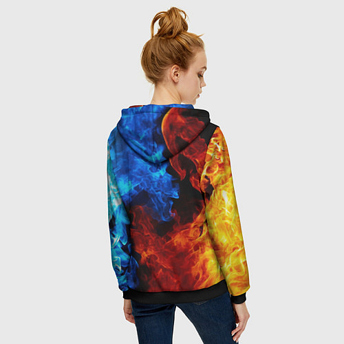 Женская толстовка на молнии PORSCHE / 3D-Черный – фото 4