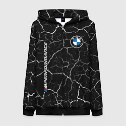 Толстовка на молнии женская BMW БМВ, цвет: 3D-черный