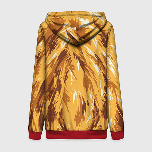 Женская толстовка на молнии Взгляд льва / 3D-Красный – фото 2