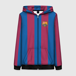 Толстовка на молнии женская FC Barcelona 2021, цвет: 3D-черный