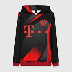 Толстовка на молнии женская FC Bayern Munchen, цвет: 3D-красный