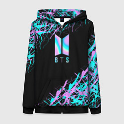 Толстовка на молнии женская BTS, цвет: 3D-черный