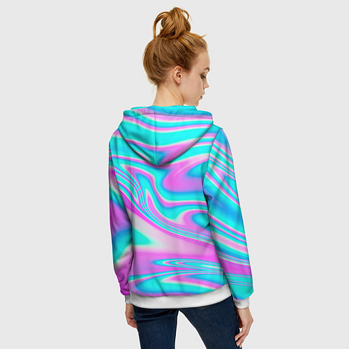 Женская толстовка на молнии Пикачу / 3D-Белый – фото 4