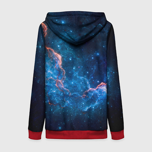 Женская толстовка на молнии Туманность / 3D-Красный – фото 2