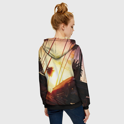 Женская толстовка на молнии GTA / 3D-Черный – фото 4