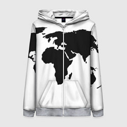 Толстовка на молнии женская Весь мир, цвет: 3D-меланж
