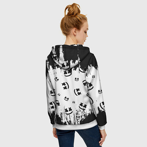 Женская толстовка на молнии MARSHMELLO МАРШМЕЛЛОУ / 3D-Белый – фото 4