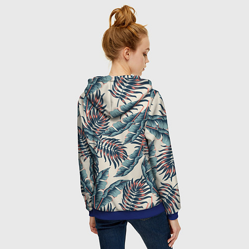 Женская толстовка на молнии Тихие тропики / 3D-Синий – фото 4