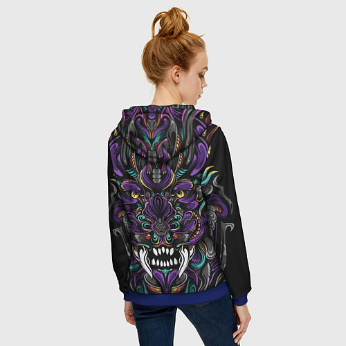 Женская толстовка на молнии Царь Зверей / 3D-Синий – фото 4