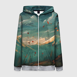 Женская толстовка на молнии Горы