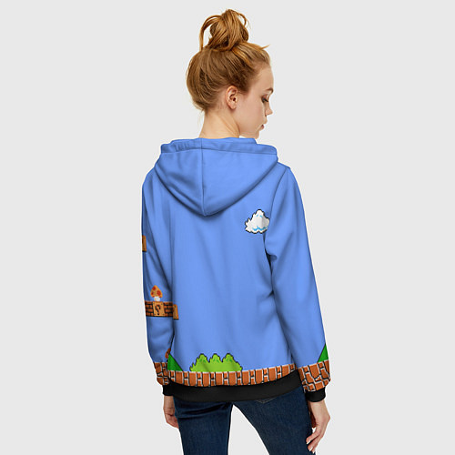 Женская толстовка на молнии Mario / 3D-Черный – фото 4