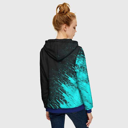 Женская толстовка на молнии Assassins Creed Valhalla / 3D-Синий – фото 4