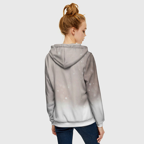 Женская толстовка на молнии Лиса и снег / 3D-Белый – фото 4