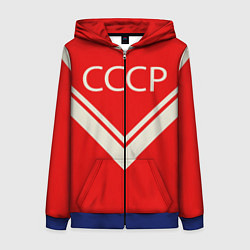 Толстовка на молнии женская СССР хоккейная форма, цвет: 3D-синий