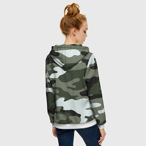 Женская толстовка на молнии Camouflage 2 / 3D-Белый – фото 4