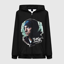 Толстовка на молнии женская EMINEM 8 MILE, цвет: 3D-черный