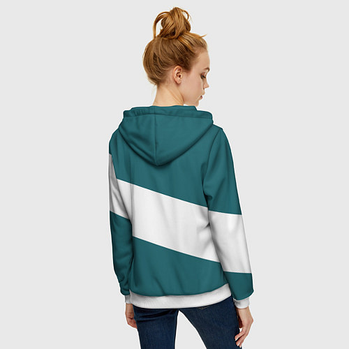 Женская толстовка на молнии Сан Хосе Шаркс / 3D-Белый – фото 4