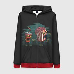 Толстовка на молнии женская Zombie, цвет: 3D-красный