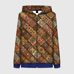 Толстовка на молнии женская СЛАВЯНСКАЯ СИМВОЛИКА, цвет: 3D-синий