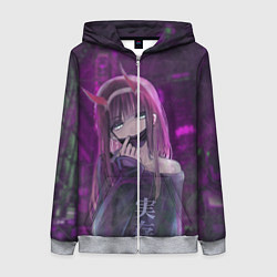 Толстовка на молнии женская Zero Two in mask, цвет: 3D-меланж