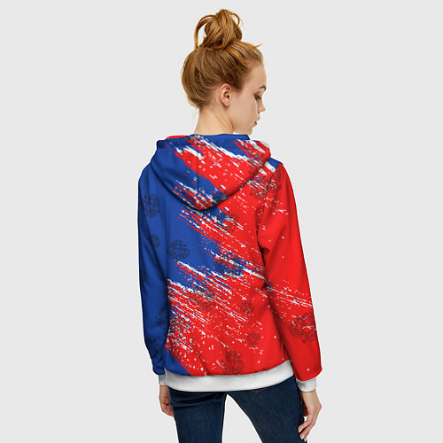 Женская толстовка на молнии Патриот России / 3D-Белый – фото 4