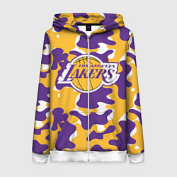 Толстовка на молнии женская LA LAKERS ЛЕЙКЕРС, цвет: 3D-белый