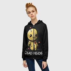 Толстовка на молнии женская DEAD INSIDE, цвет: 3D-черный — фото 2