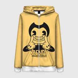 Толстовка на молнии женская Bendy And The Ink Machine, цвет: 3D-белый