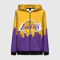 Толстовка на молнии женская LOS ANGELES LAKERS, цвет: 3D-черный