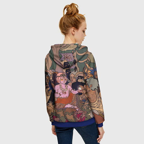 Женская толстовка на молнии BRING ME THE HORIZON ART / 3D-Синий – фото 4