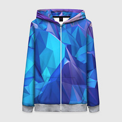 Толстовка на молнии женская NEON CRYSTALLS, цвет: 3D-меланж