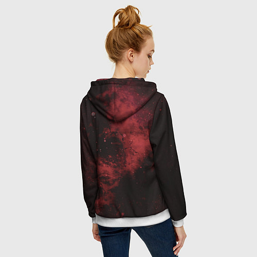 Женская толстовка на молнии Черный клевер / 3D-Белый – фото 4