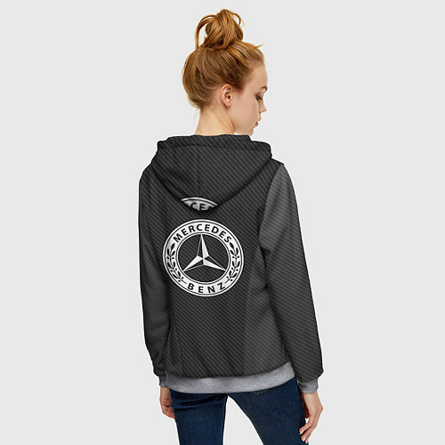 Женская толстовка на молнии MERCEDES-BENZ / 3D-Меланж – фото 4