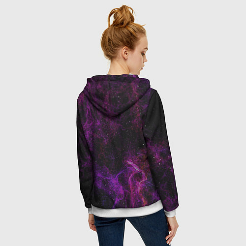 Женская толстовка на молнии Кот / 3D-Белый – фото 4