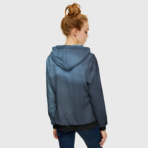 Женская толстовка на молнии Дымчатый / 3D-Черный – фото 4