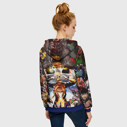 Женская толстовка на молнии Моя геройская академия / 3D-Синий – фото 4