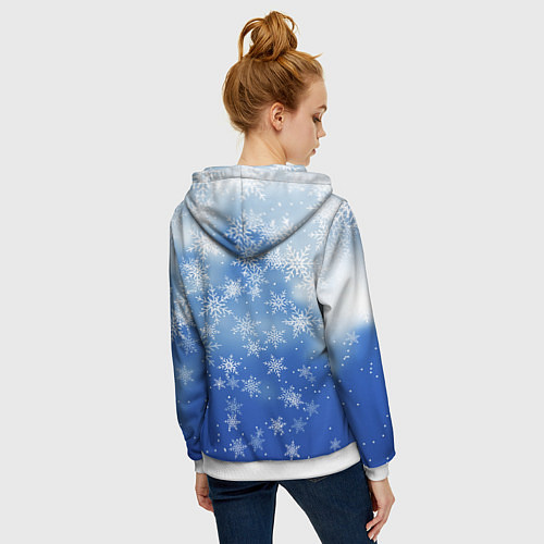 Женская толстовка на молнии НОВОГОДНИЙ ПИКАЧУ / 3D-Белый – фото 4