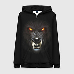 Женская толстовка на молнии Злой Волк